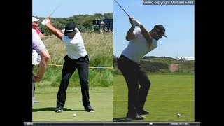 Jon Rahm golf swing  Long Iron faceon amp downtheline July 2017 [upl. by Culley732]