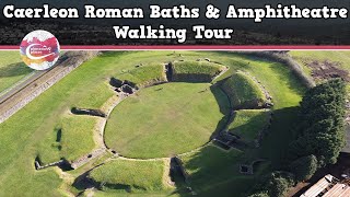 CAERLEON ROMAN BATHS amp AMPHITHEATRE WALES  Walking Tour  Pinned on Places [upl. by Anytsirhc594]