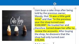 How to apply misrepresentation Liam cupcake scenario [upl. by Caroline]