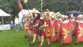 Roman Reenactment at the Amphitheatre in Caerleon Marching In [upl. by Ruphina]