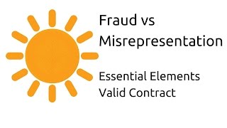 Fraud vs Misrepresentation  Other Essential Elements of a Valid Contract  CA CPT  CS amp CMA [upl. by Ojyma903]