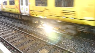 Merseyrail 507 009 making arcs at Birkdale station [upl. by Enilec]